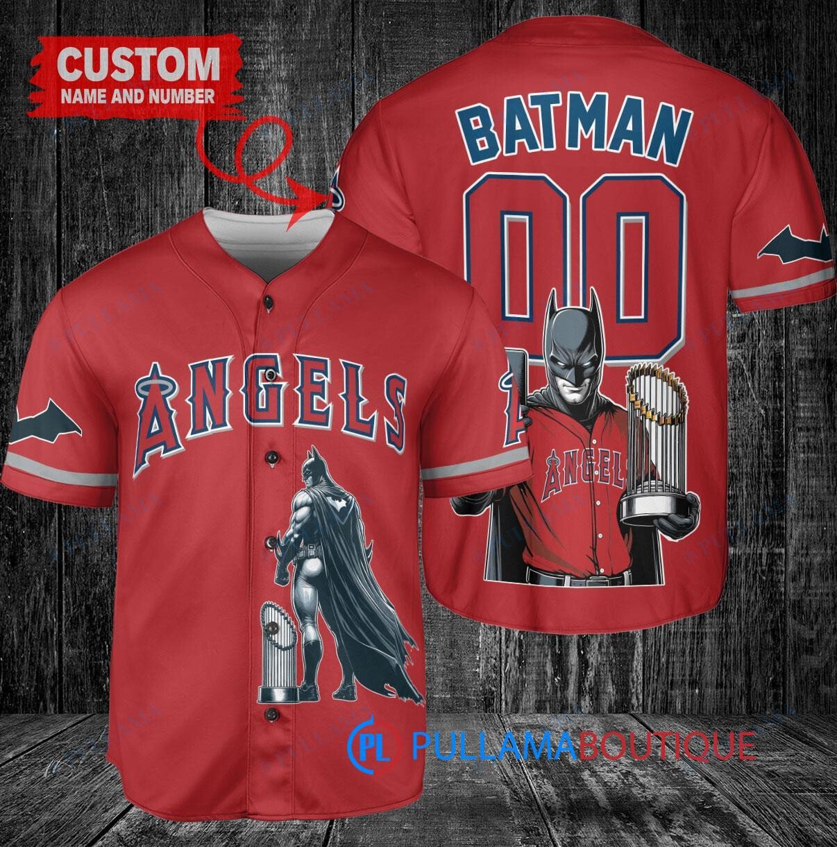 Houston Astros x DC Comics Batman The Dark Knight with Trophy Custom Baseball Jersey Gray