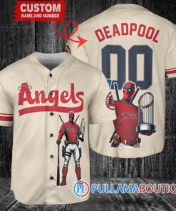 Los Angeles Angels x Deadpool with Trophy Baseball Jersey Cream