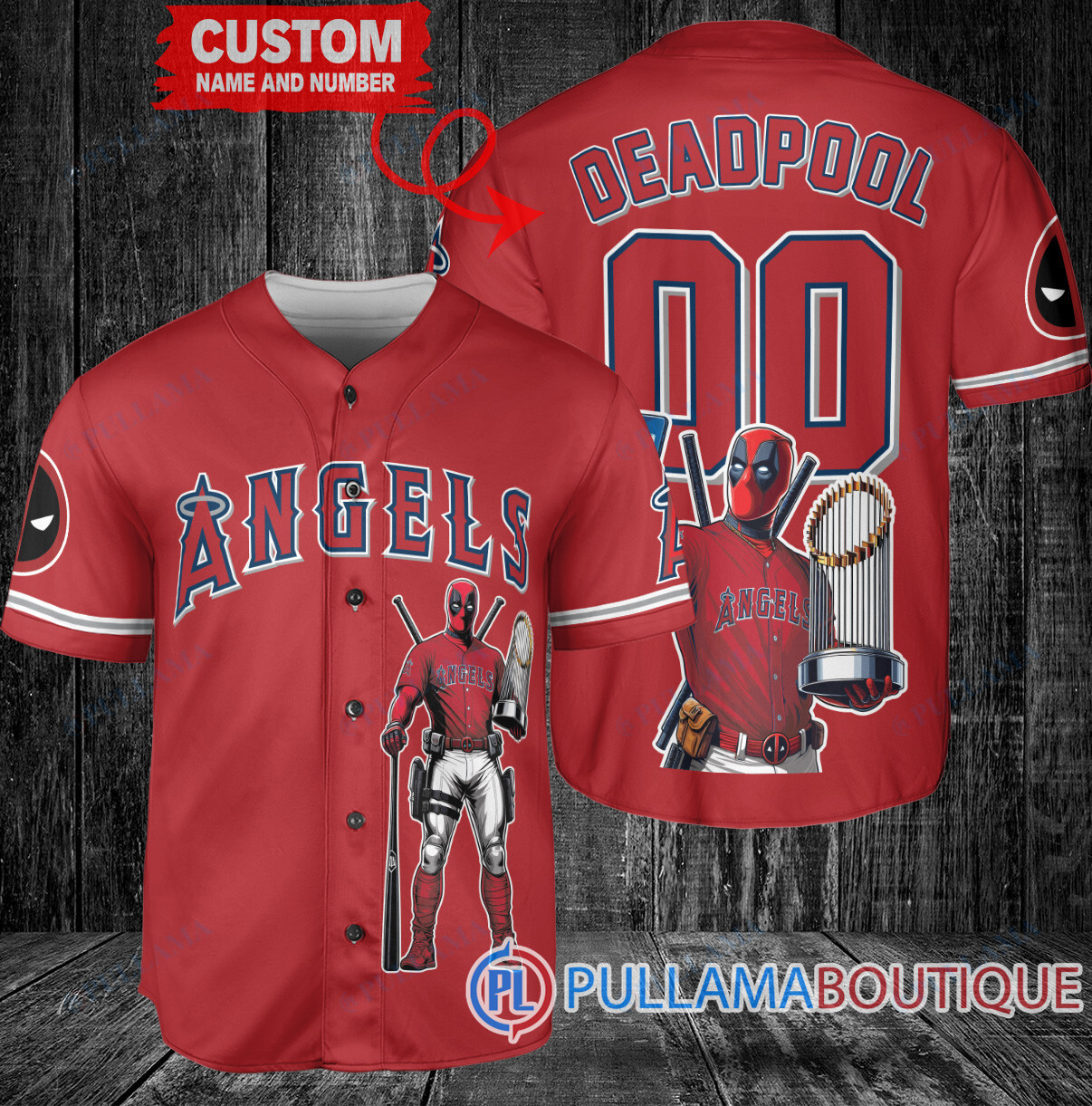 Seattle Mariners x Deadpool with Trophy Baseball Jersey Royal