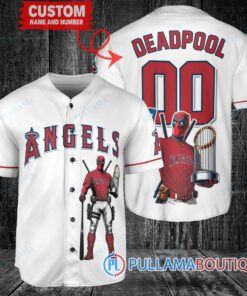 Los Angeles Angels x Deadpool with Trophy Baseball Jersey White