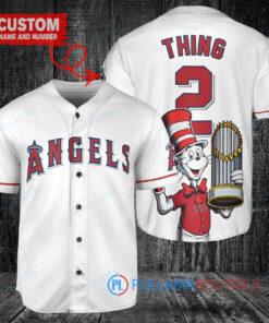 Los Angeles Angels x Dr Seuss with World Series Trophy Custom Baseball Jersey White