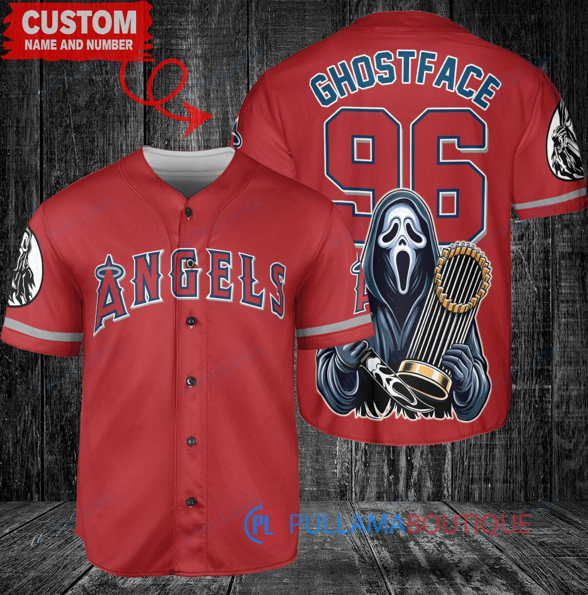 Chicago White Sox x Ghostface Scream Halloween Halloween with World Series Trophy Custom Baseball Jersey White Stripe