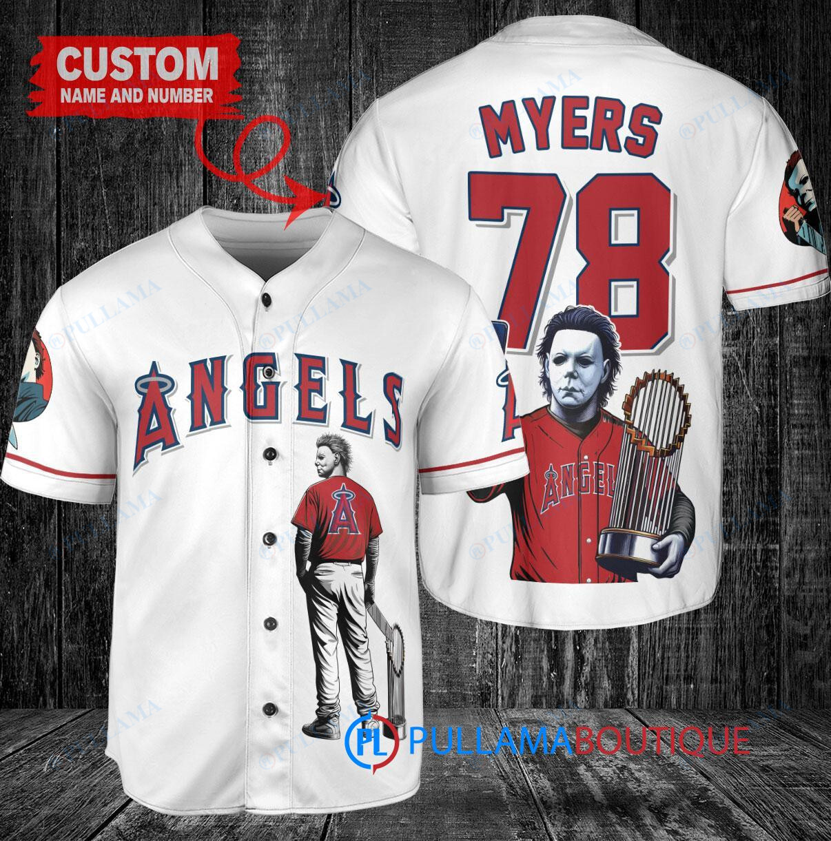 Seattle Mariners x Halloween Michael Myers with Trophy Custom Baseball Jersey Aqua