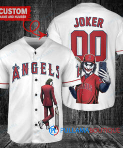 Los Angeles Angels x Joker DC Comics with Trophy Custom Baseball Jersey White