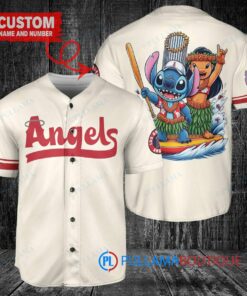 Los Angeles Angels x Lilo & Stitch with Trophy Baseball Jersey Cream