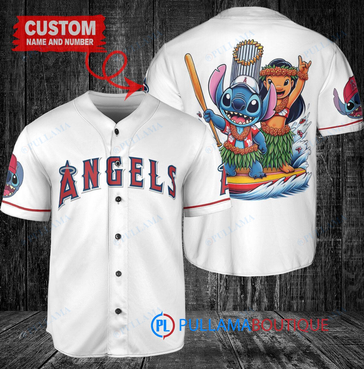 Atlanta Braves x Lilo & Stitch with Trophy Baseball Jersey White