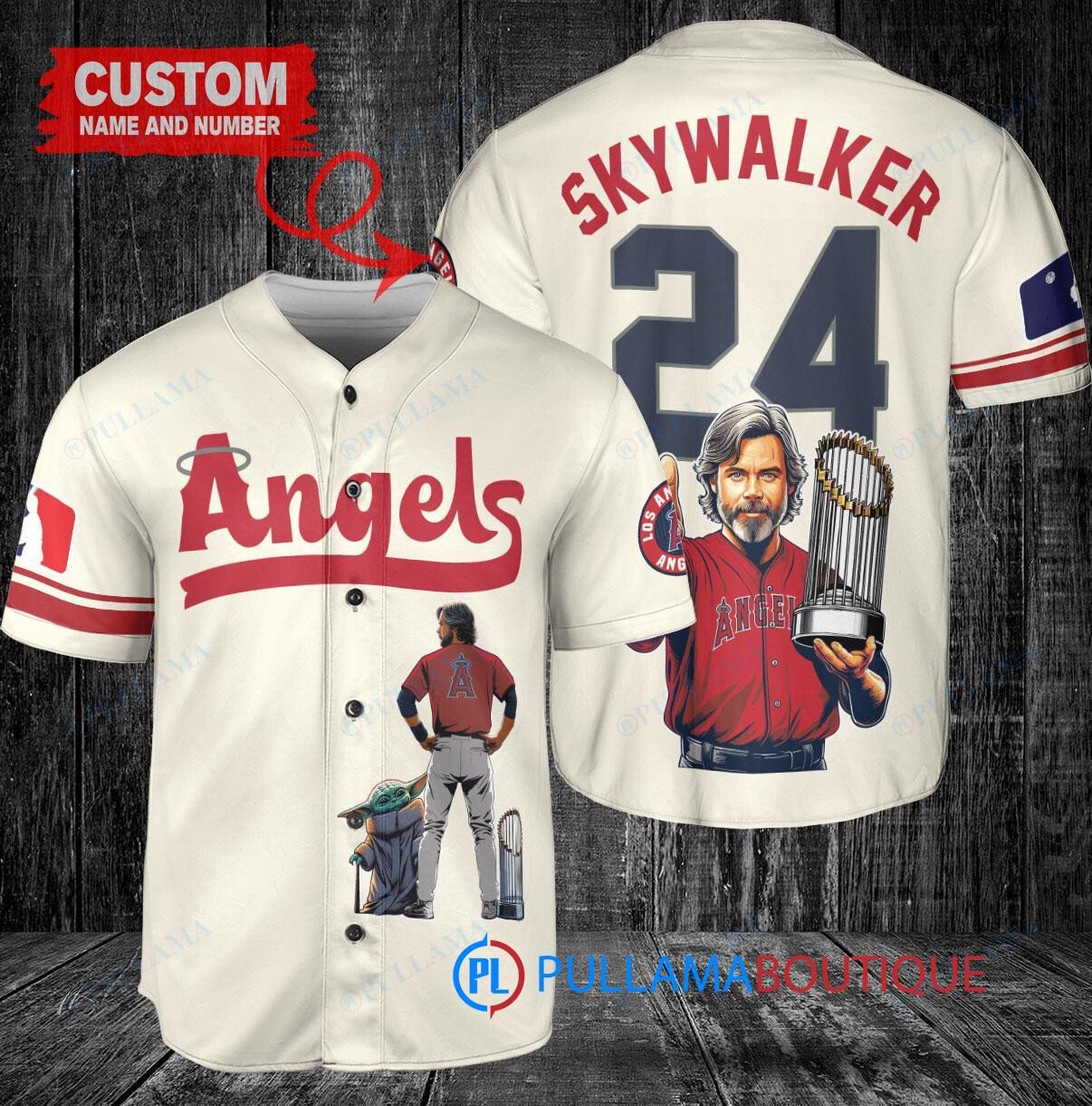 New York Mets x Luke Skywalker Star Wars with Trophy Custom Baseball Jersey White