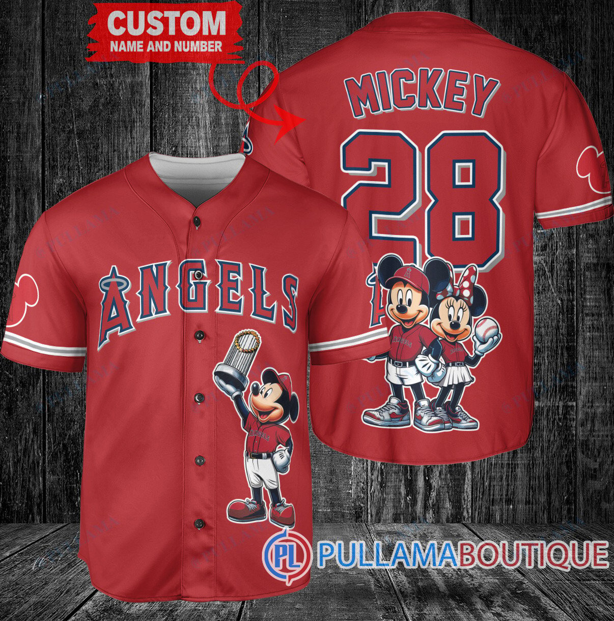 St. Louis Cardinals x Mickey and Minnie with Trophy Baseball Jersey White