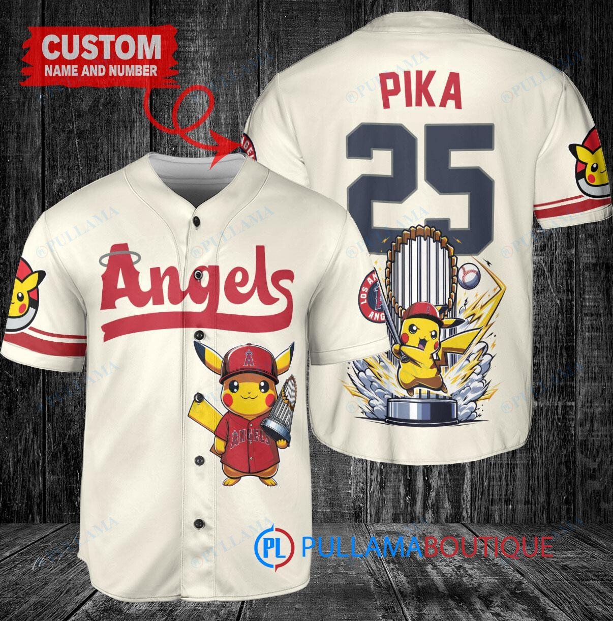 Detroit Tigers x Pikachu Pokemon with Trophy Custom Baseball Jersey Navy