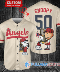 Los Angeles Angels x Snoopy and Charlie Brown with Trophy Baseball Jersey Cream