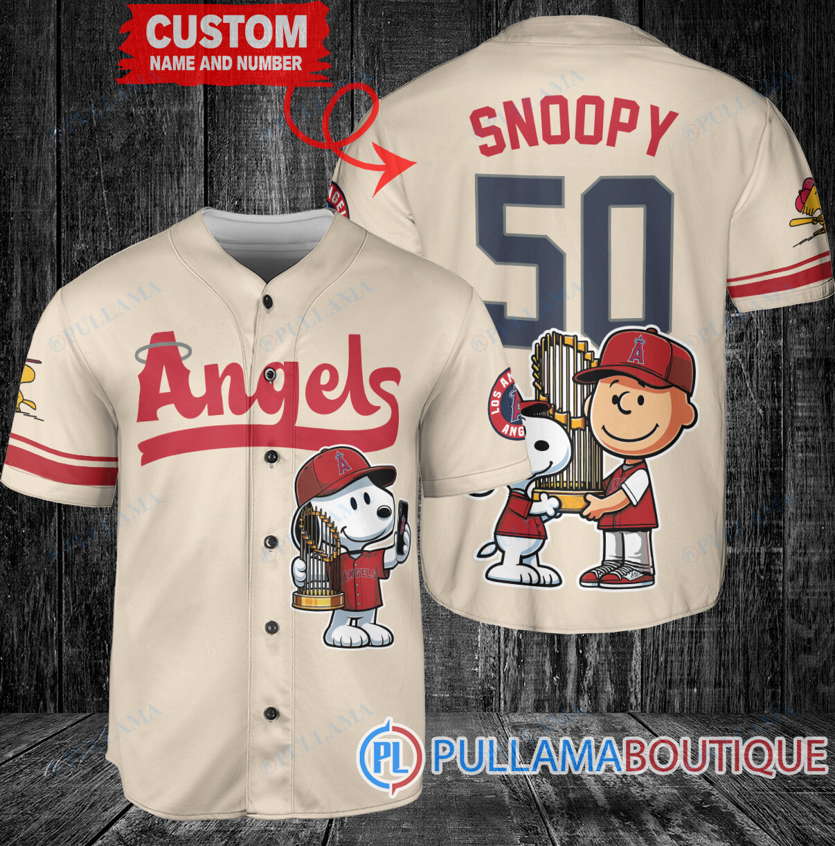 Arizona Diamondbacks x Snoopy and Charlie Brown with Trophy Baseball Jersey White