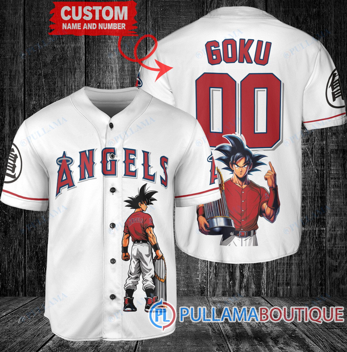 New York Yankees x Son Goku Kakarot Super Saiyan Dragon Ball Z with Trophy Baseball Jersey Gray V2