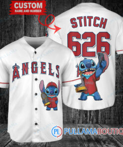 Los Angeles Angels x Stitch with Trophy Baseball Jersey White