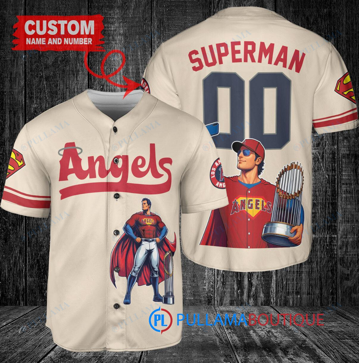 Houston Astros x Superman DC Comics with Trophy Custom Baseball Jersey Gray