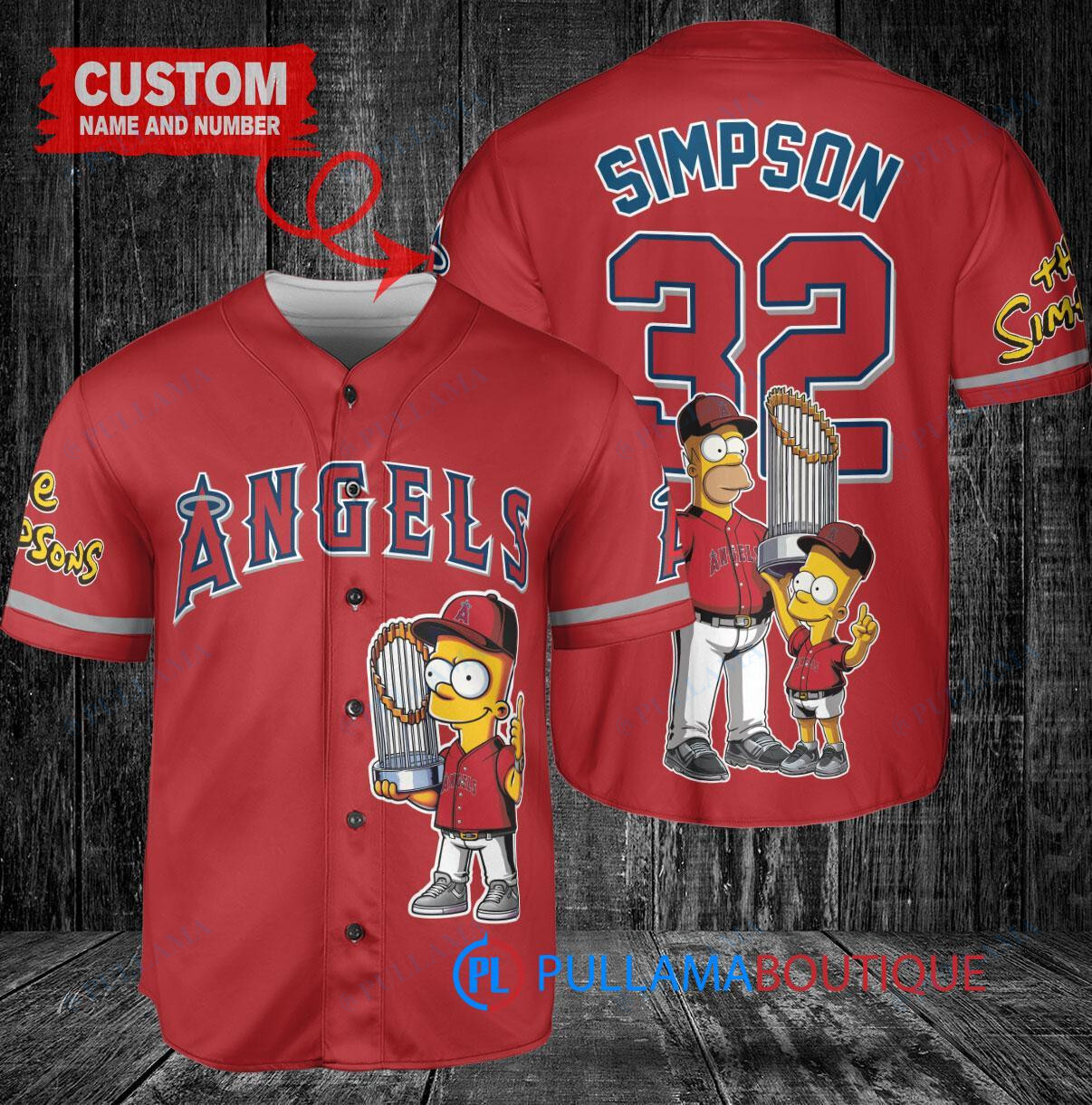 Cleveland Guardians x The Simpsons Bart Simpson, Homer Simpson, Lisa Simpson with Trophy Custom Baseball Jersey Navy City Connect