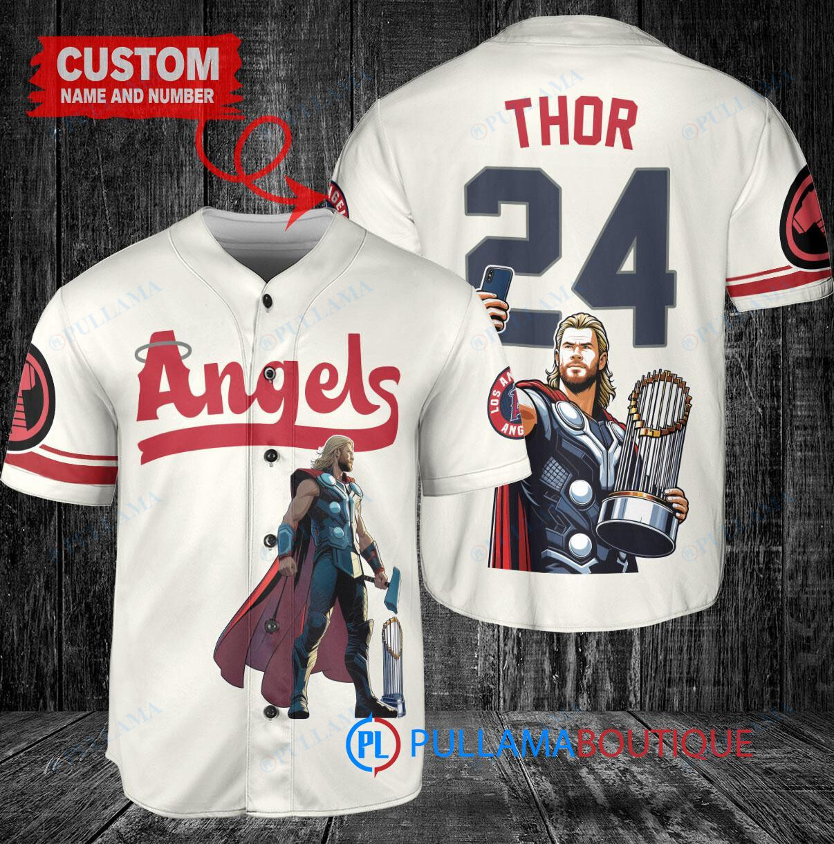 Texas Rangers x Thor Marvel with Trophy Custom Baseball Jersey Cream