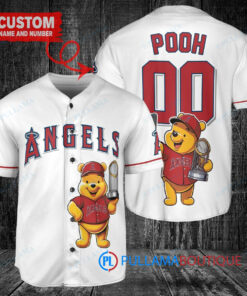 Los Angeles Angels x Winnie the Pooh with Trophy Custom Baseball Jersey White