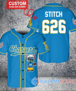 Los Angeles Chargers Stitch Custom Baseball Jersey Blue