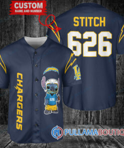 Los Angeles Chargers Stitch Custom Baseball Jersey Navy