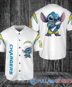 Los Angeles Chargers x Stitch with Trophy Baseball Jersey White