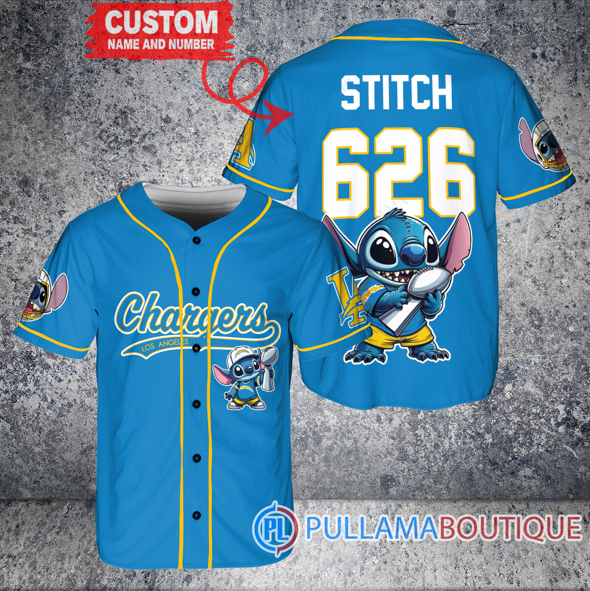 Carolina Panthers x Stitch with Trophy Custom Baseball Jersey Black