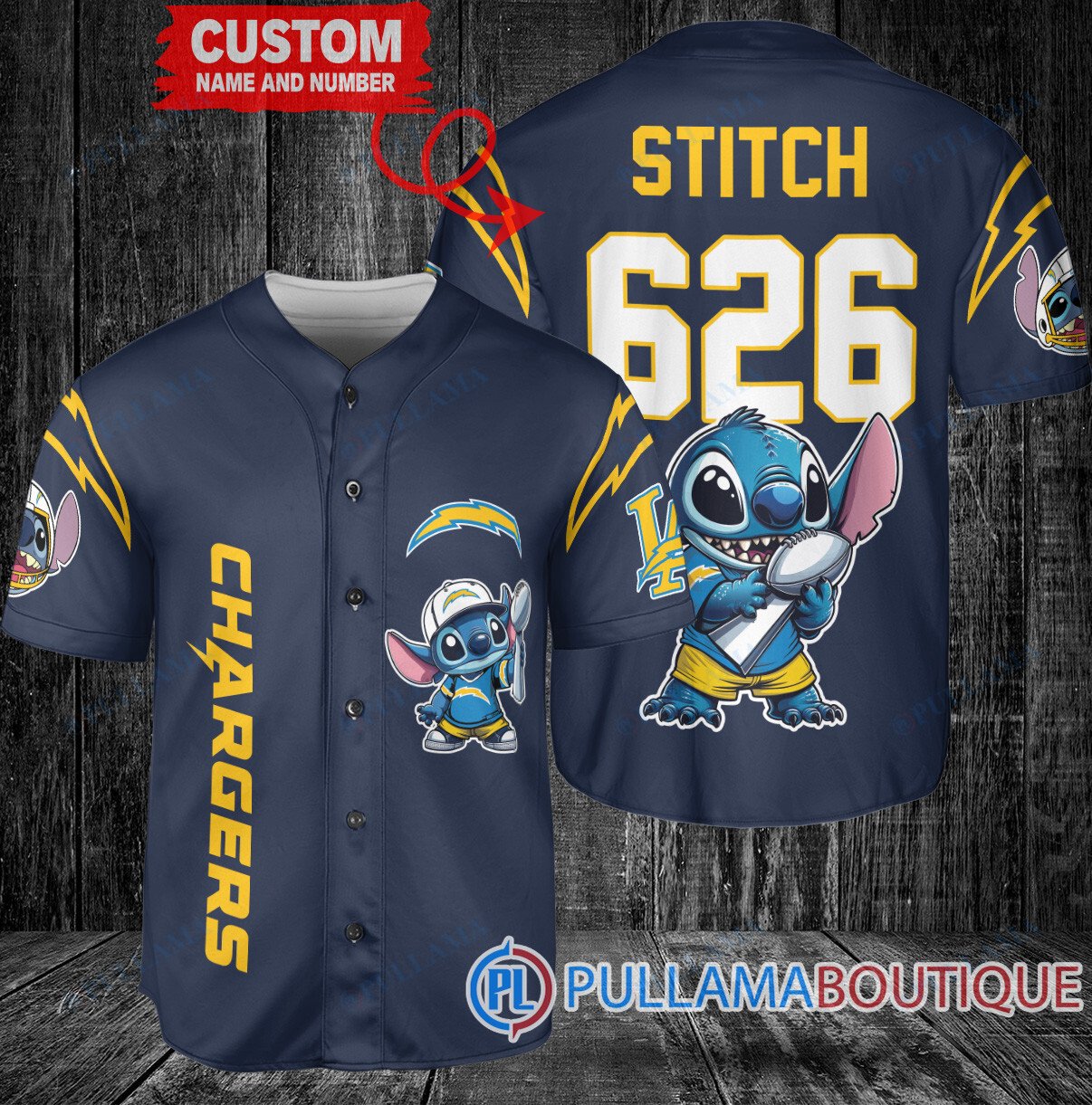 Los Angeles Rams x Stitch with Trophy Custom Baseball Jersey Royal Military