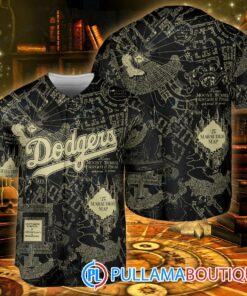 Los Angeles Dodgers Harry Potter The Marauders Map Baseball Jersey Black