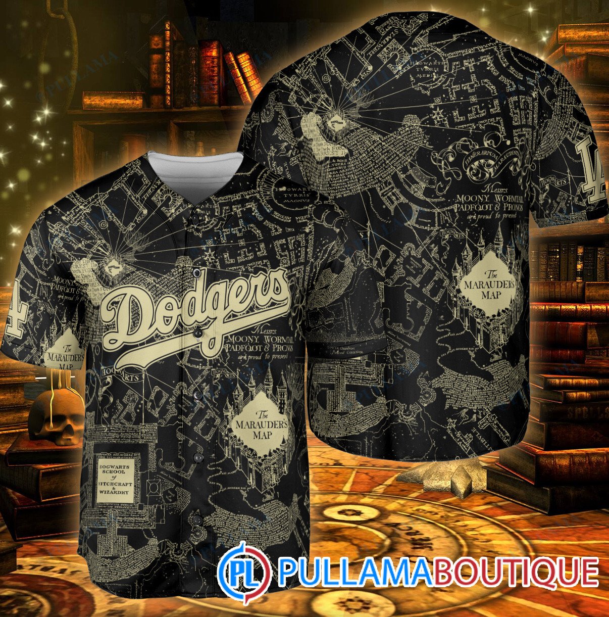 Chicago Cubs Harry Potter The Marauders Map Baseball Jersey Black