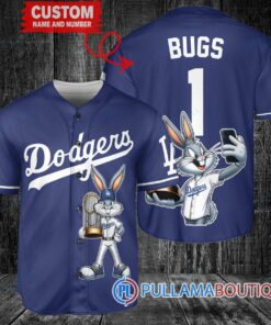 Los Angeles Dodgers x Bugs Bunny with Trophy Baseball Jersey Navy