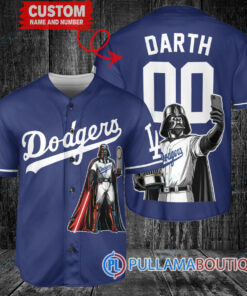 Los Angeles Dodgers x Darth Vader Star Wars with Trophy Baseball Jersey Navy