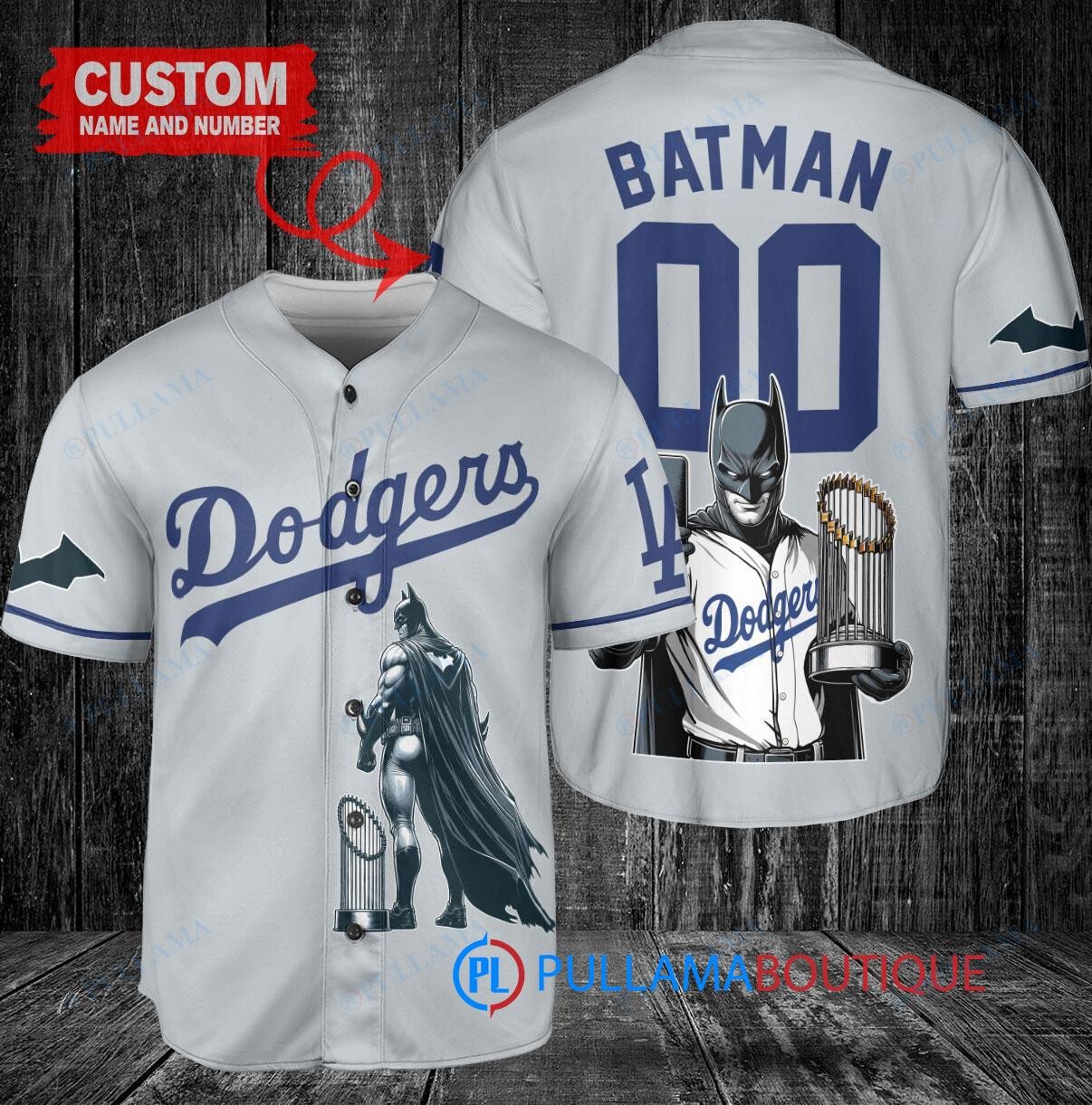 Milwaukee Brewers x DC Comics Batman The Dark Knight with Trophy Custom Baseball Jersey White