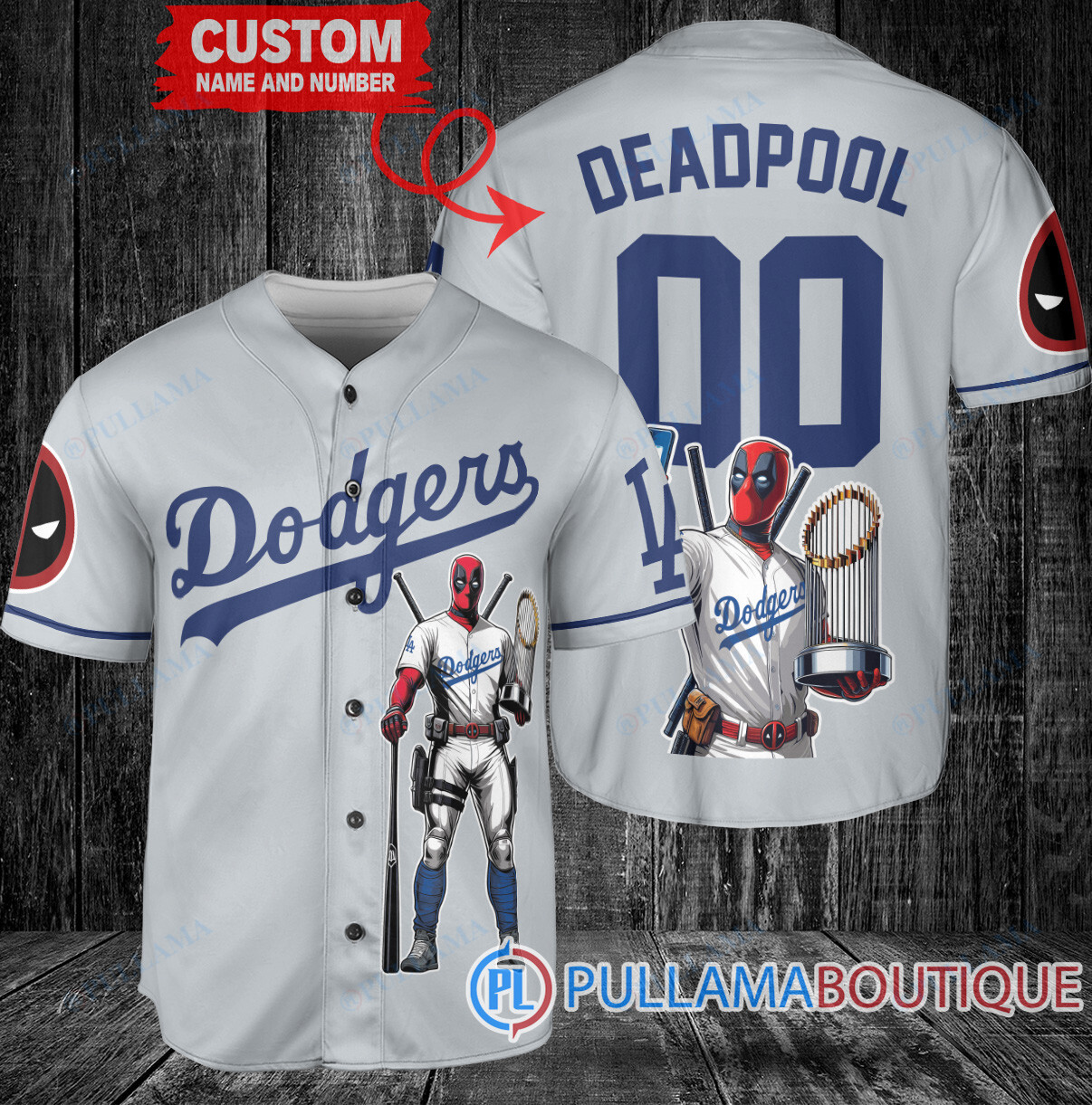 New York Yankees x Deadpool with Trophy Baseball Jersey White