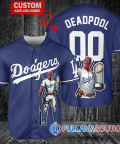 Los Angeles Dodgers x Deadpool with Trophy Baseball Jersey Navy