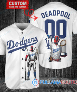 Los Angeles Dodgers x Deadpool with Trophy Baseball Jersey White