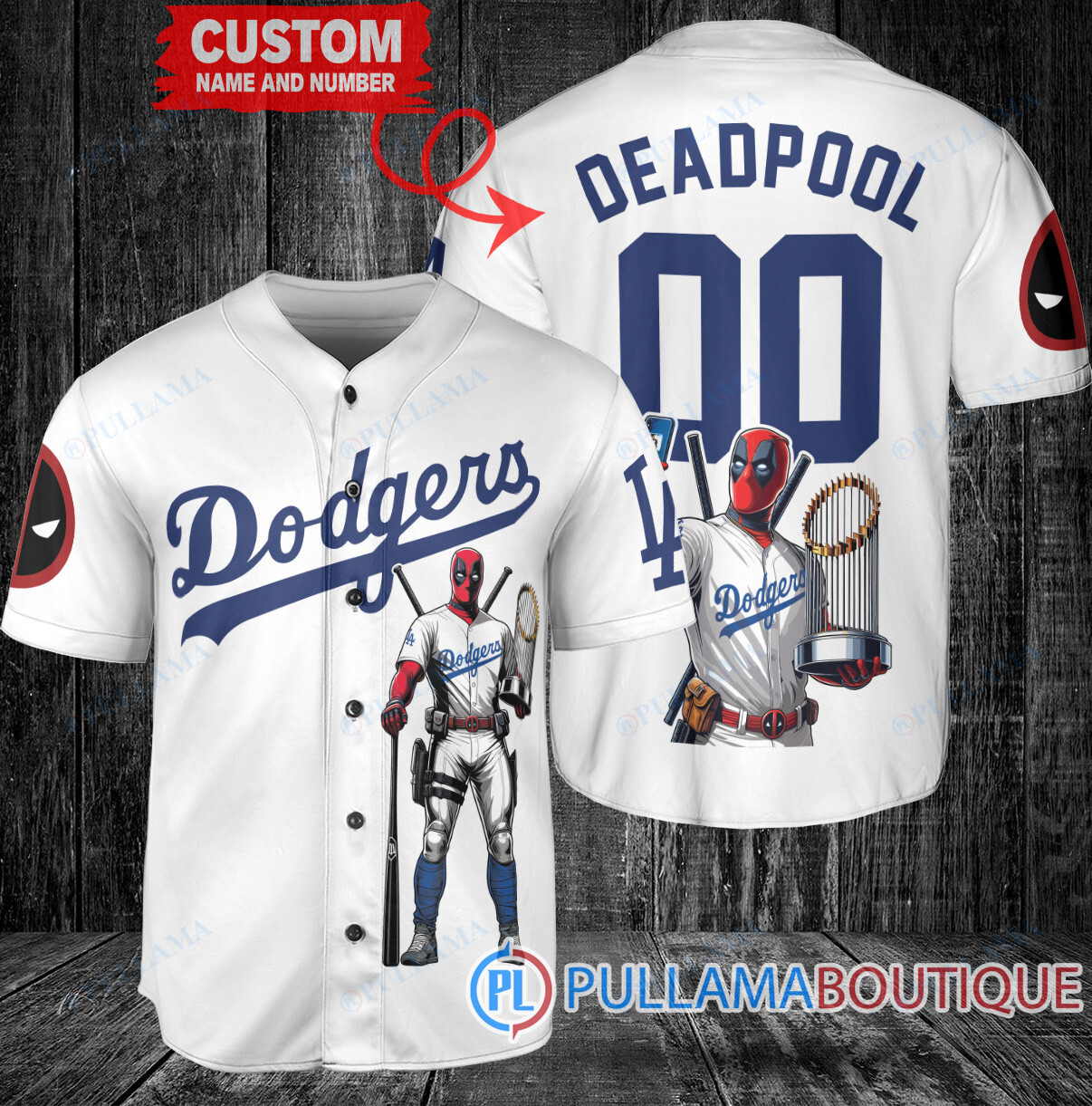 Minnesota Twins x Deadpool with Trophy Baseball Jersey Navy