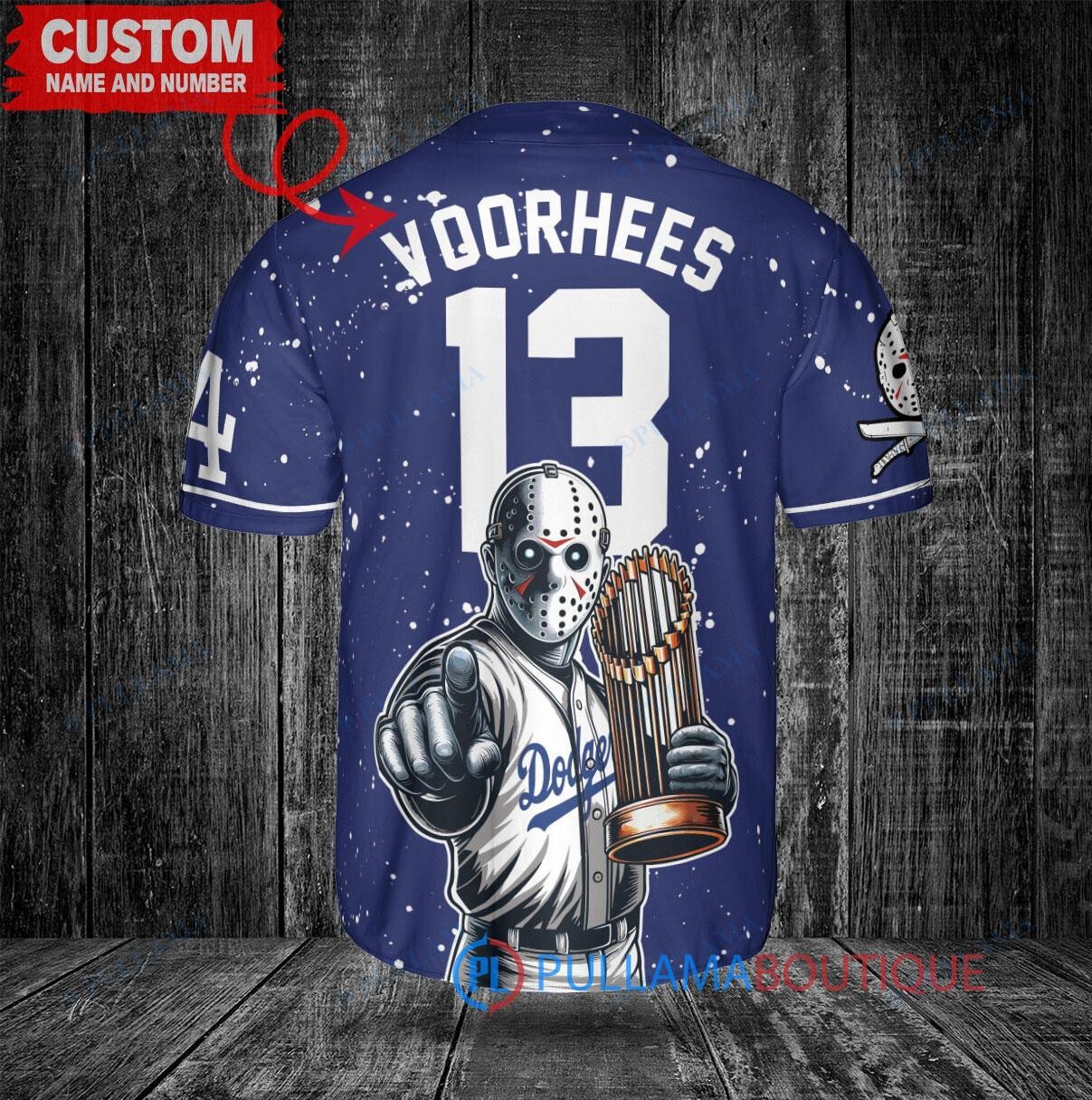 Cleveland Guardians x Friday the 13th Jason Voorhees Halloween with World Series Trophy Custom Baseball Jersey White