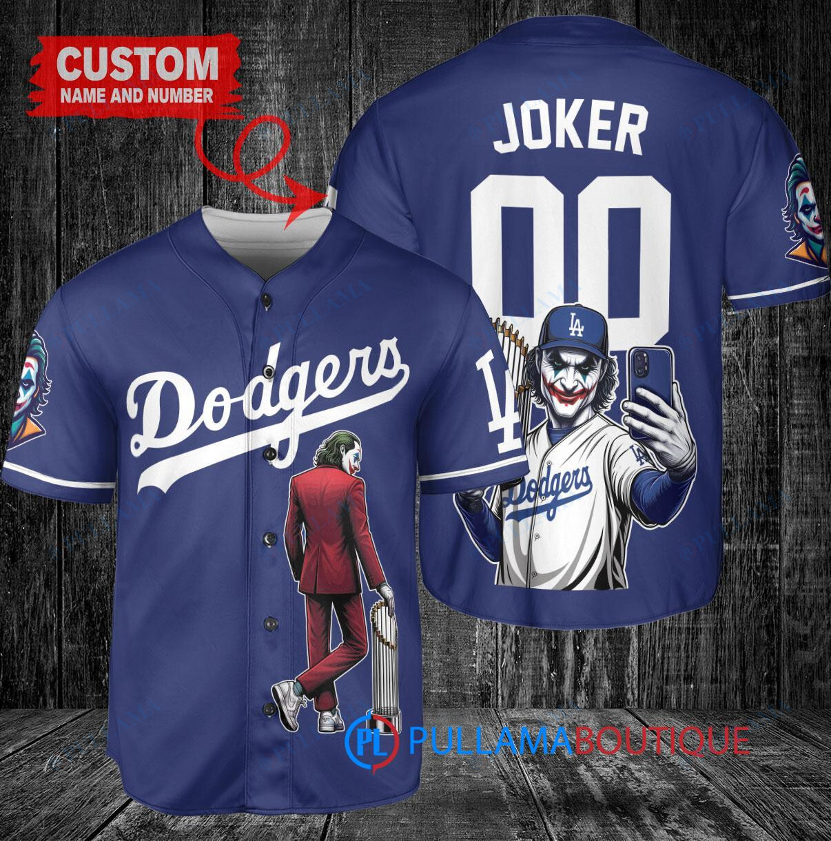 Philadelphia Phillies x Joker DC Comics with Trophy Custom Baseball Jersey Light Blue