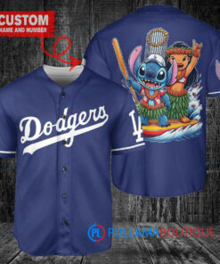 Los Angeles Dodgers x Lilo & Stitch with Trophy Baseball Jersey Navy