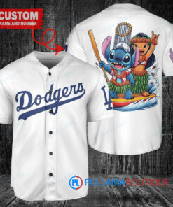 Los Angeles Dodgers x Lilo & Stitch with Trophy Baseball Jersey White