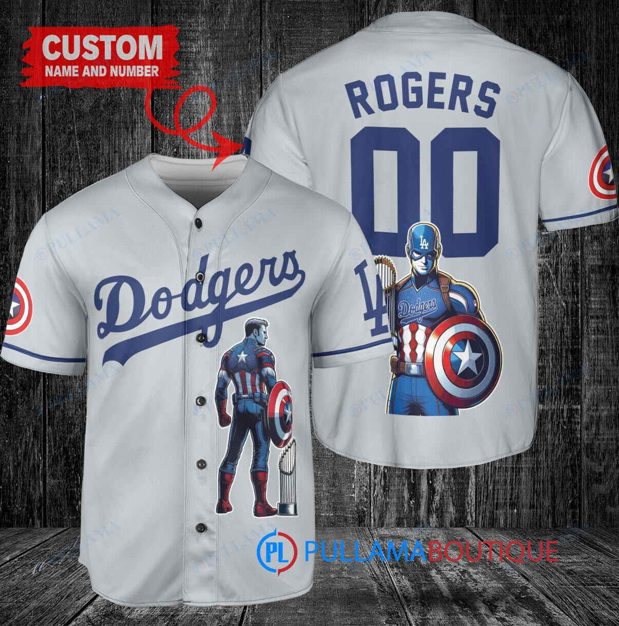 New York Yankees x Marvel Captain America Steve Rogers with Trophy Custom Baseball Jersey Navy