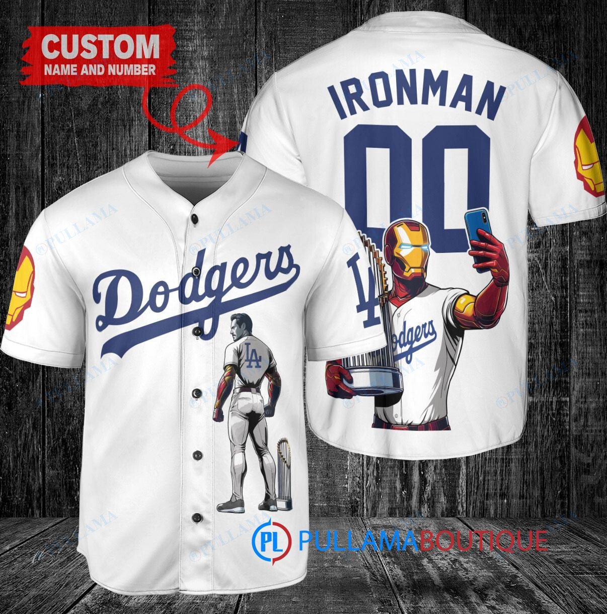 Cleveland Guardians x Marvel Iron Man Tony Stark with Trophy Custom Baseball Jersey White