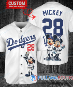 Los Angeles Dodgers x Mickey and Minnie with Trophy Baseball Jersey White