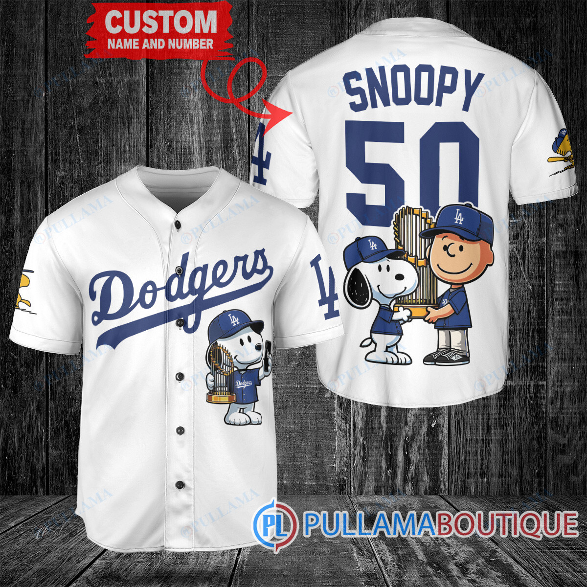 Seattle Mariners x Snoopy and Charlie Brown with Trophy Baseball Jersey Navy