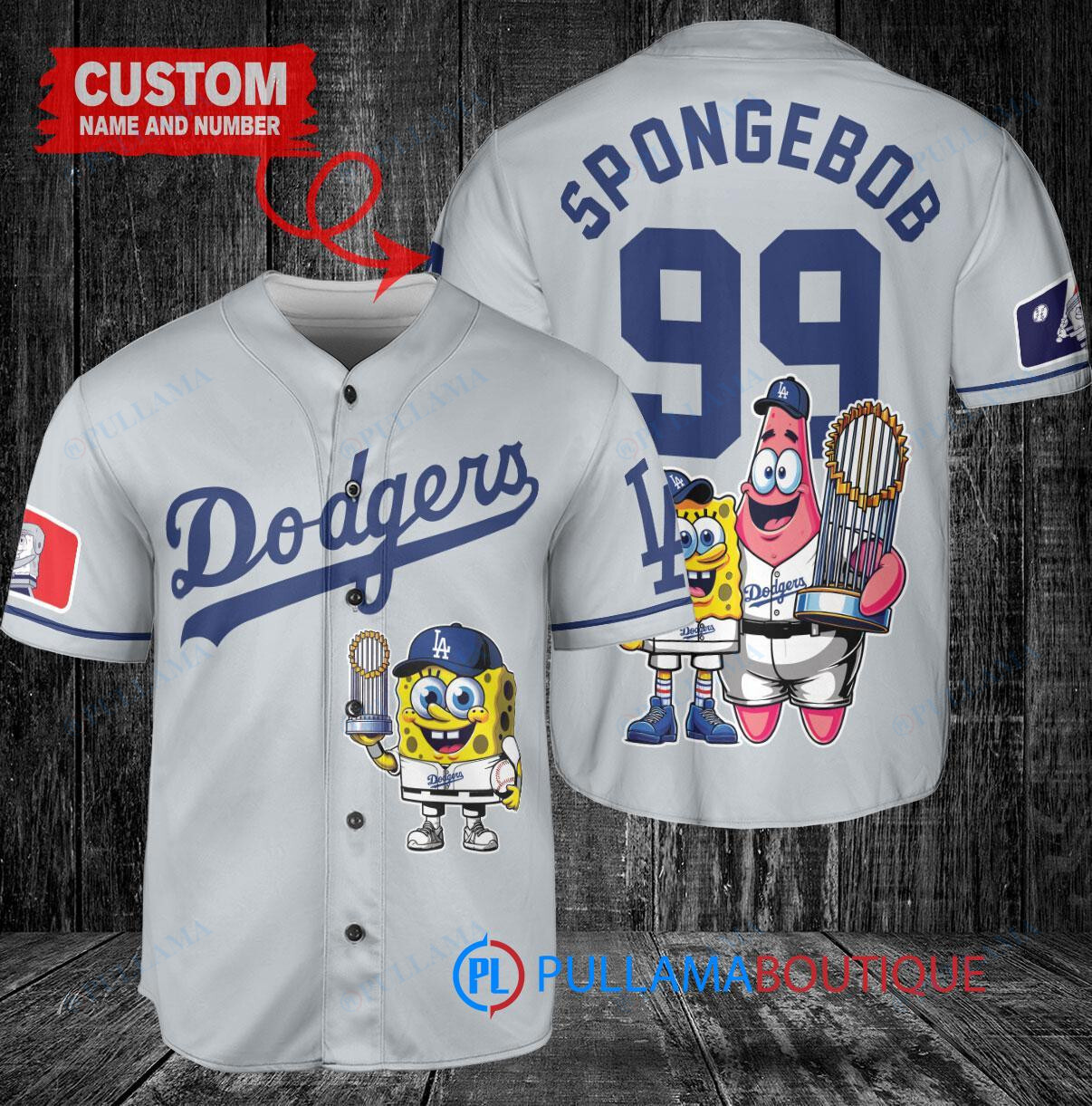 Boston Red Sox x SpongeBob SquarePants with Trophy Custom Baseball Jersey Navy