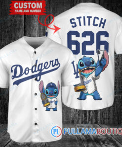 Los Angeles Dodgers x Stitch with Trophy Baseball Jersey White