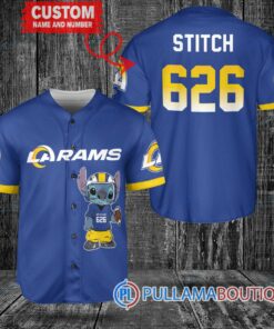 Los Angeles Rams Stitch Custom Baseball Jersey Royal