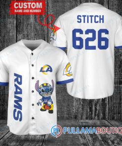 Los Angeles Rams Stitch Custom Baseball Jersey White