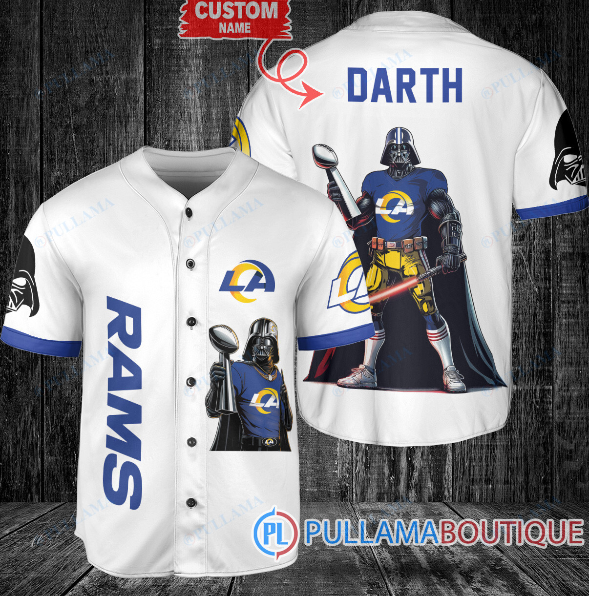 Atlanta Falcons x Darth Vader Star Wars with Trophy Custom Baseball Jersey Red