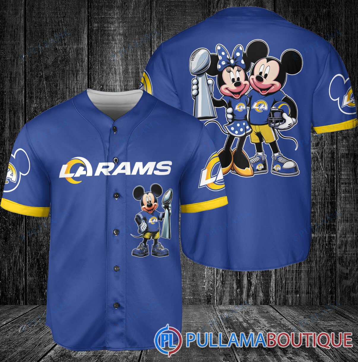 Dallas Cowboys x Mickey and Minnie with Trophy Baseball Jersey Gray