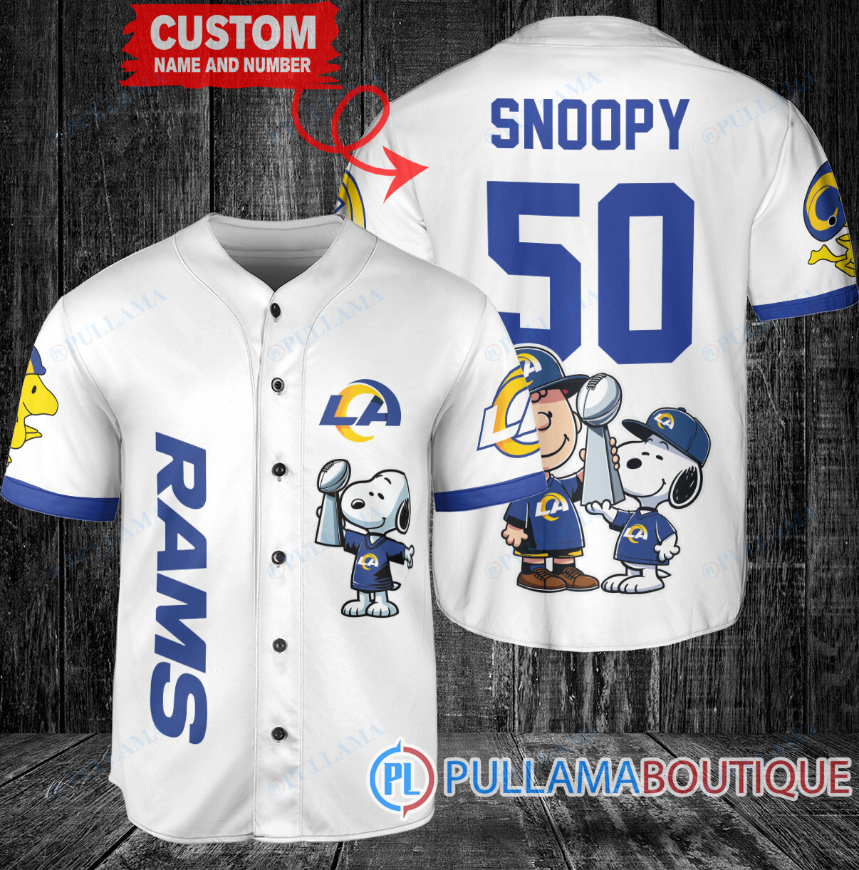 Tennessee Titans x Snoopy and Charlie Brown with Trophy Custom Baseball Jersey Navy